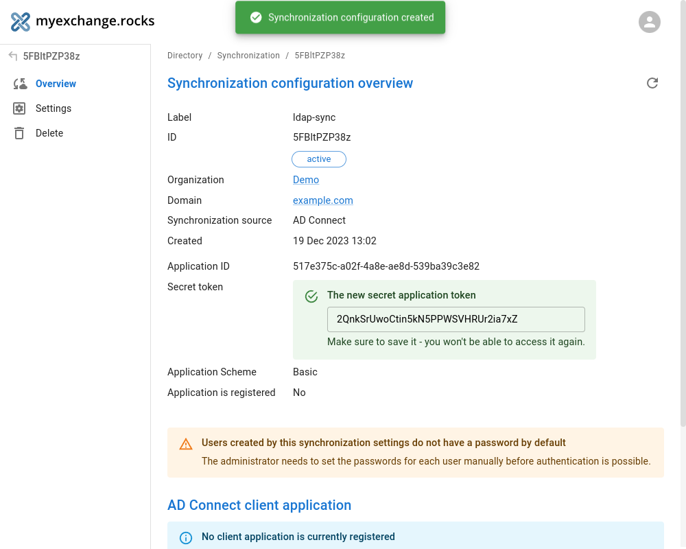 Synchronization configuration overview